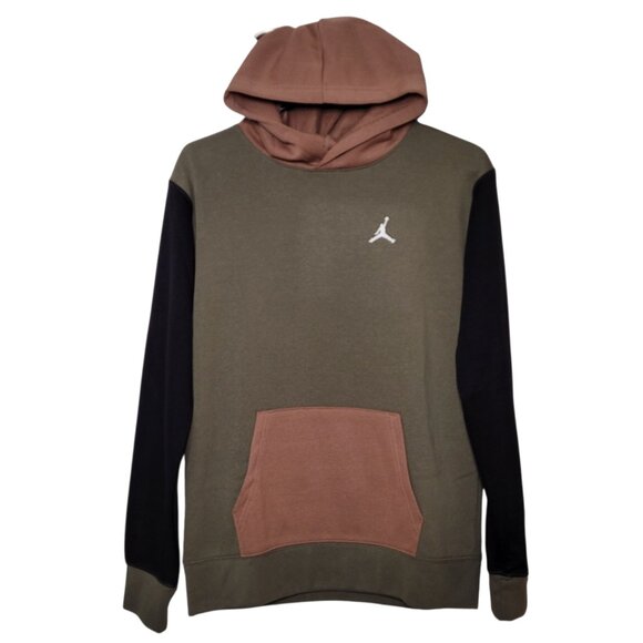 Jordan Colorblock Hoodie NWT Olive Green Black Brown Jordan Logo Youth Sz XL - Picture 11 of 11